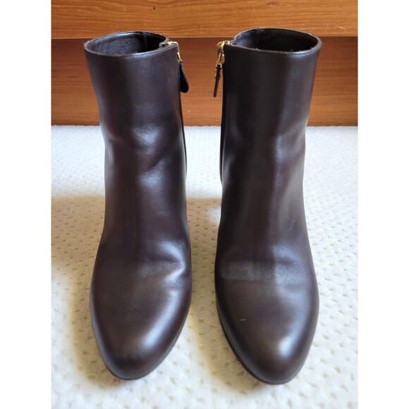 EUC Ferragamo Tinetta womens Brown Calf leather ankle boots 3" heel, 8.5 Italy - Picture 2 of 12